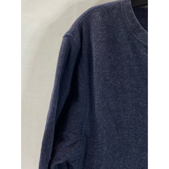 BOSS HUGO BOSS Men's Navy Cotton Slim-Fit Thermal Henley Long Sleeve Shirt SZ S - Picture 4 of 13